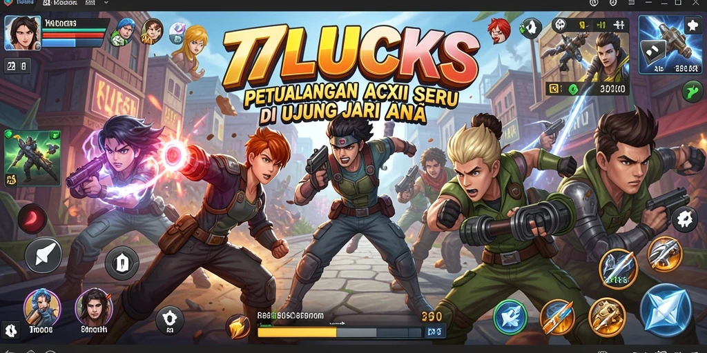 Tampilan aksi seru dari gameplay 77LUCKS yang menegangkan.
