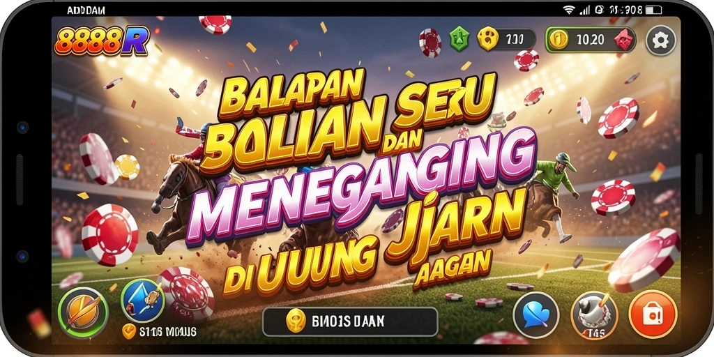 Screenshot gameplay 888R yang menunjukkan balapan yang seru dan mendebarkan.
