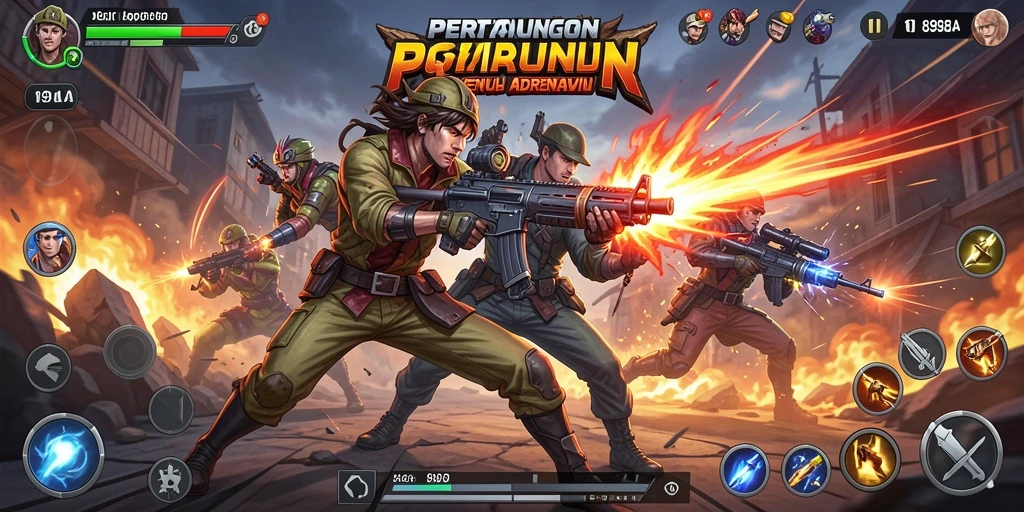 Screenshot gameplay menunjukkan aksi tarung yang mendebarkan di 898A.