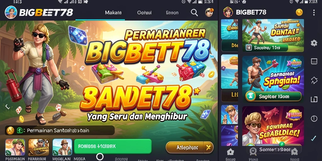 Tampilan gameplay <strong>BIGBET78</strong> yang cerah dan penuh warna.
