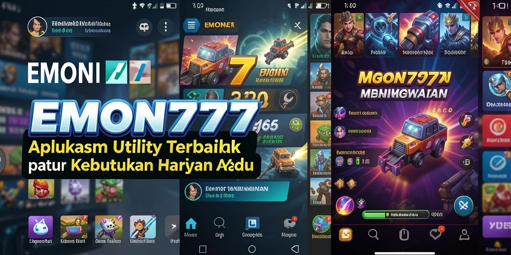 Tampilan utama EMON777 dengan berbagai fitur utilitas yang praktis.