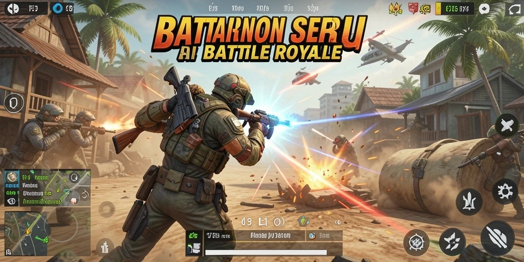 Gameplay seru dari F7F7 dalam pertarungan Battle Royale.