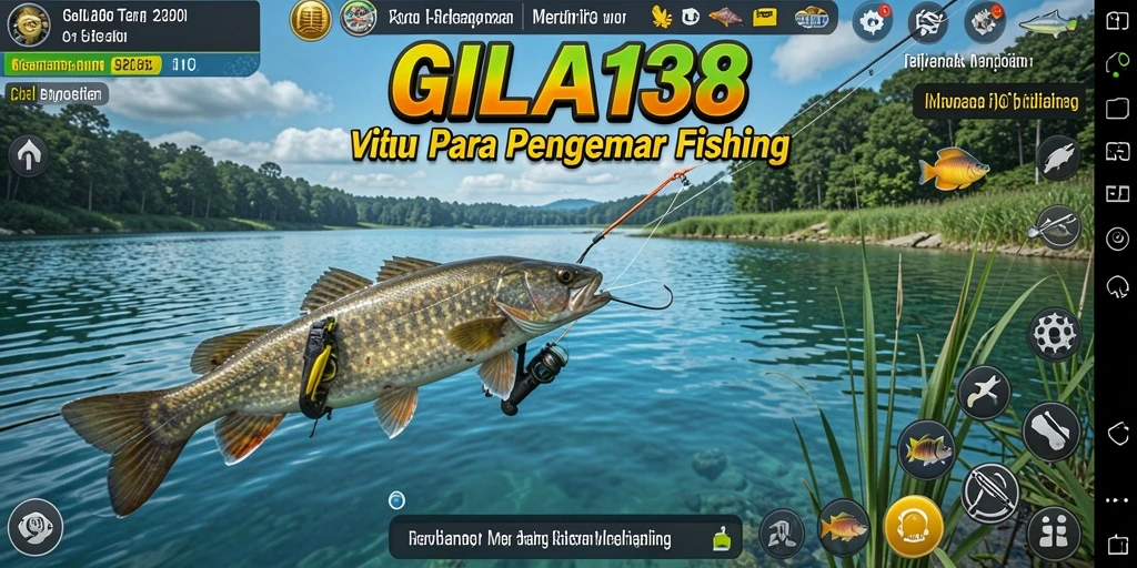 Screenshot gameplay GILA138 dengan aksi memancing yang seru.