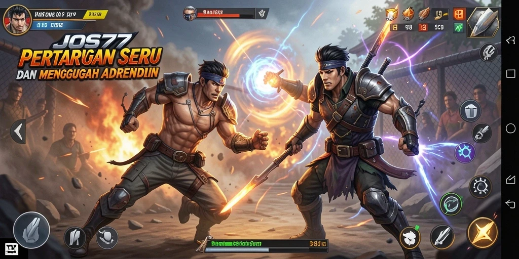 Tampilan gameplay JOS77 dengan aksi pertarungan yang mendebarkan.