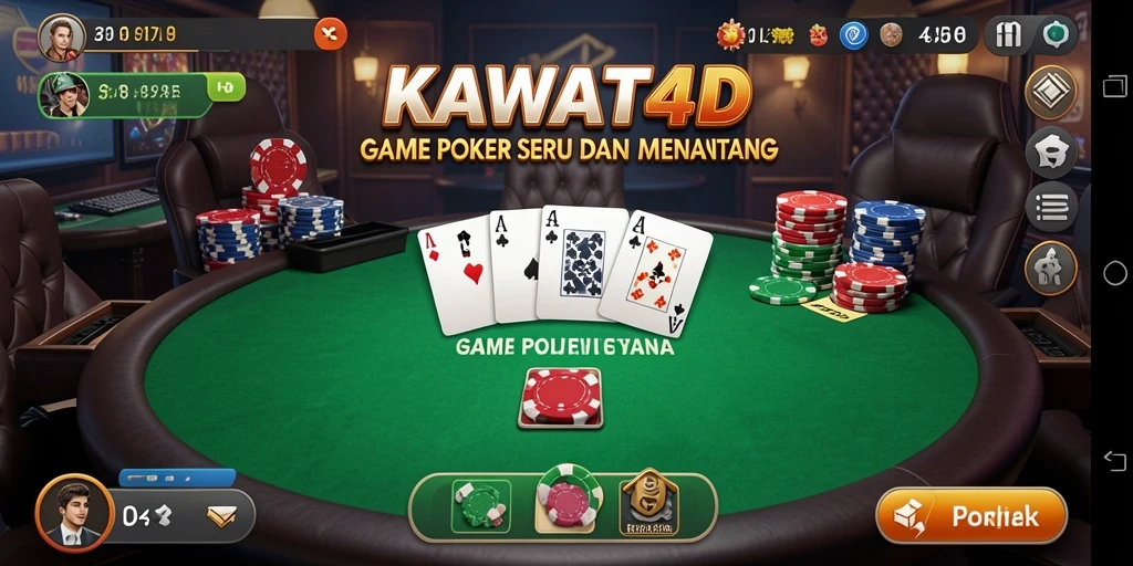 Tampilan gameplay Poker KAWAT4D yang menarik dan interaktif.