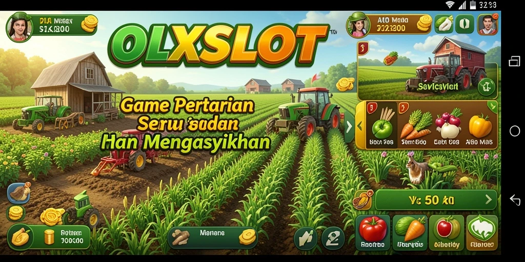 Tangkapan layar utama menawarkan tampilan menakjubkan dari gameplay pertanian.