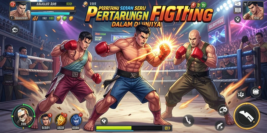 Screenshot gameplay <strong>SLOT138</strong> menunjukkan aksi pertarungan yang intens dan dinamis.